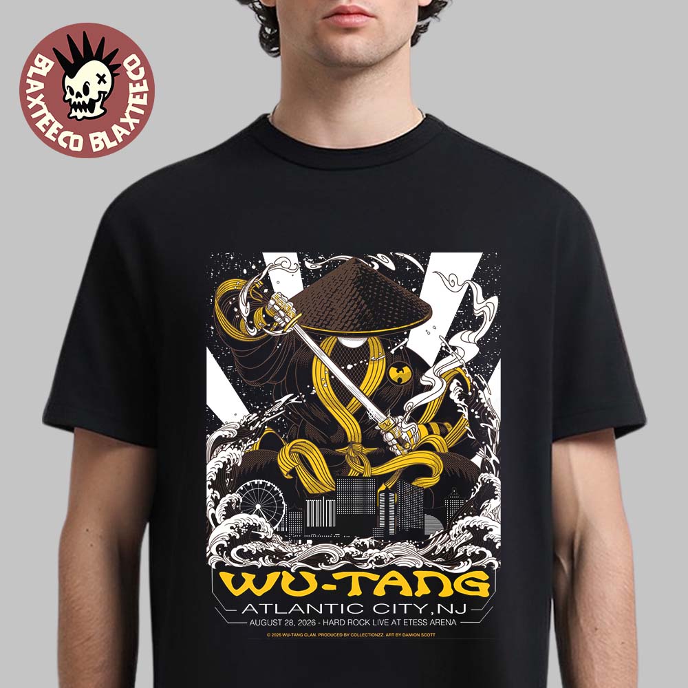 Wu-Tang Clan Atlantic City NJ 2026 Concert Poster Hard Rock Live At Etess Arena On August 28 2026 T-Shirt Wu-Tang Clan Atlantic City NJ 2026 Concert Poster Hard Rock Live At Etess Arena On August 28 2026 T-Shirt