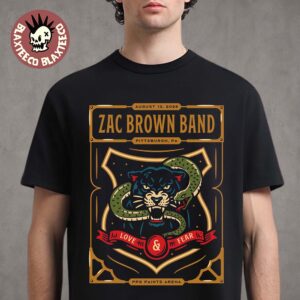 Zac Brown Band Pittsburgh PA 2026 Event Poster Live At PPG Paints Arena On August 13 2026 T-Shirt