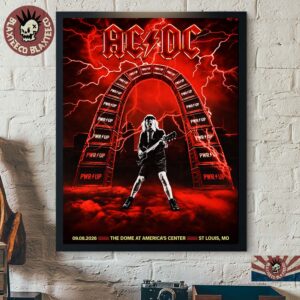 ACDC PWR Up St. Louis Missouri 2026 Event Poster Live At The Dome At America’s Center On Sept 8 2026 Poster Canvas