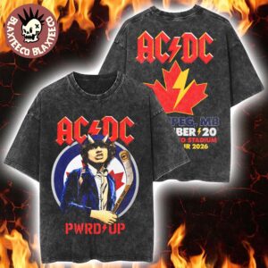ACDC Winnipeg MB Canada 2026 Event Tee PWR Up Tour At Princess Auto Stadium On September 20 2026 Vintage Washed Tee