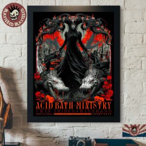 Acid Bath With Ministry Twin Tribes And Windhand Red Rocks Amphitheatre 2026 Event Poster Morrison CO September 15 2026 Poster Canvas