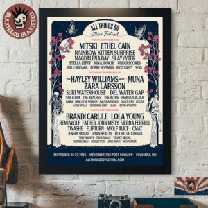 All Things Go Music Festival 2026 Columbia MD Lineup At Merriweather Post Pavilion On September 25-27 2026 Poster Canvas