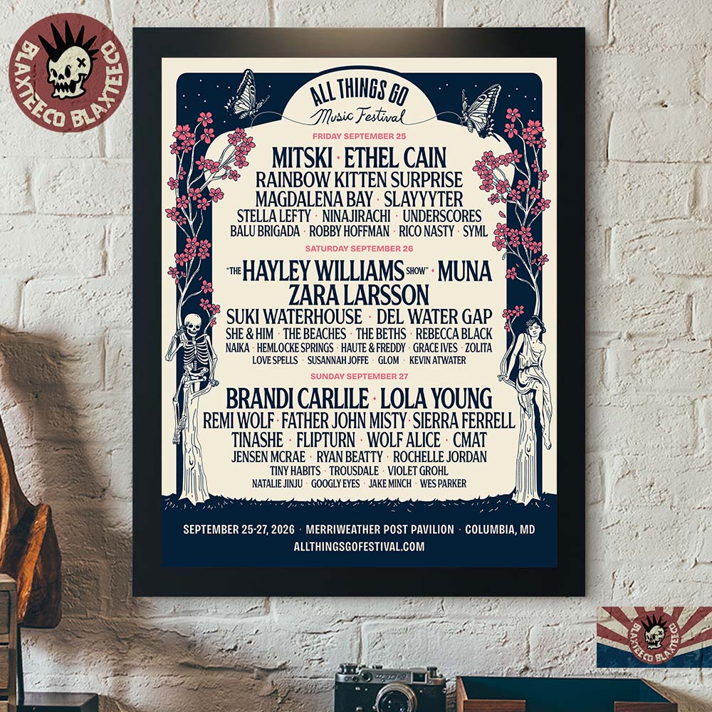 All Things Go Music Festival 2026 Columbia MD Lineup At Merriweather Post Pavilion On September 25-27 2026 Poster Canvas All Things Go Music Festival 2026 Columbia MD Lineup At Merriweather Post Pavilion On September 25-27 2026 Poster Canvas