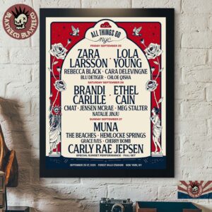 All Things Go Music Festival 2026 New York City Lineup At Forest Hills Stadium On September 25-27 2026 Poster Canvas