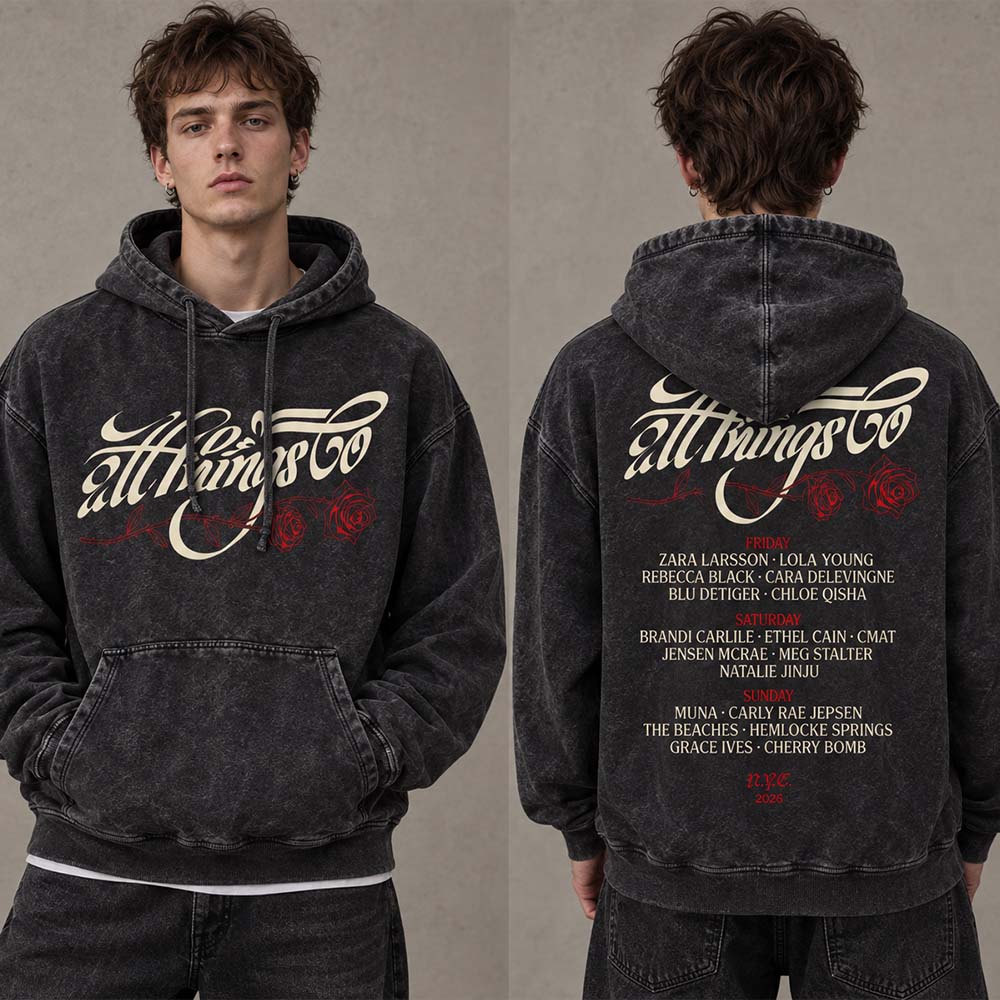 All Things Go Music Festival 2026 New York City Merch Signature Lineup Washed Hoodie All Things Go Music Festival 2026 New York City Merch Signature Lineup Washed Hoodie