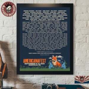 Americanafest 2026 Full Lineup In Nashville TN From September 15-19 2026 Home Decor Poster Canvas