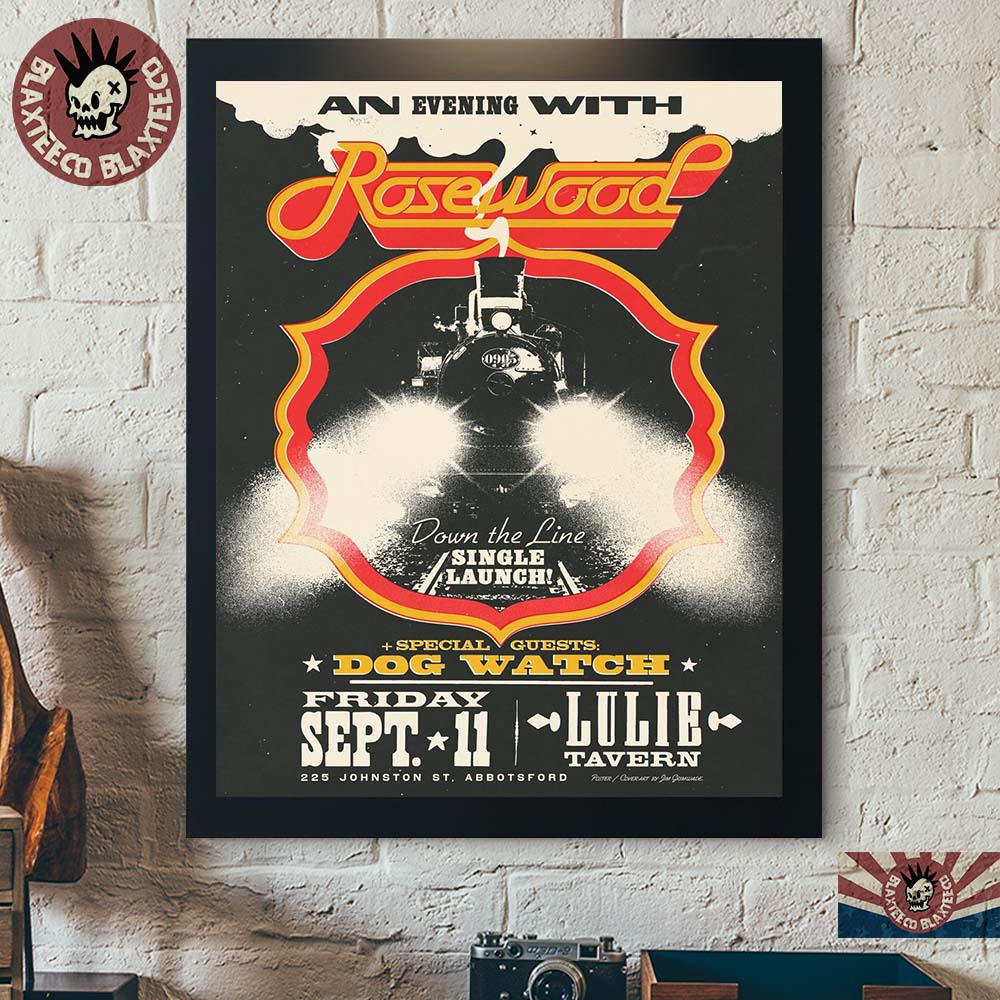 An Evening With Rosewood Down The Line Single Launch September 11 2026 At Lulie Tavern Australia Poster Canvas An Evening With Rosewood Down The Line Single Launch September 11 2026 At Lulie Tavern Australia Poster Canvas