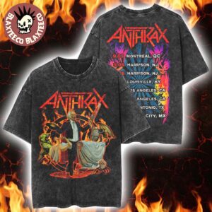 Anthrax North America 2026 Tour Merch Cursum Perficio Fiery Vintage Washed Tee