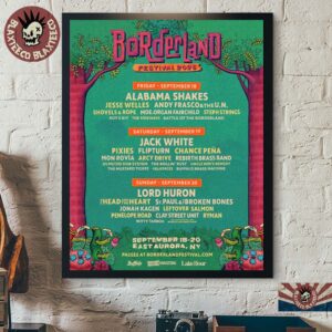 Borderland Festival 2026 Full Lineup In East Aurora New York On September 18-20 2026 Home Decor Poster Canvas
