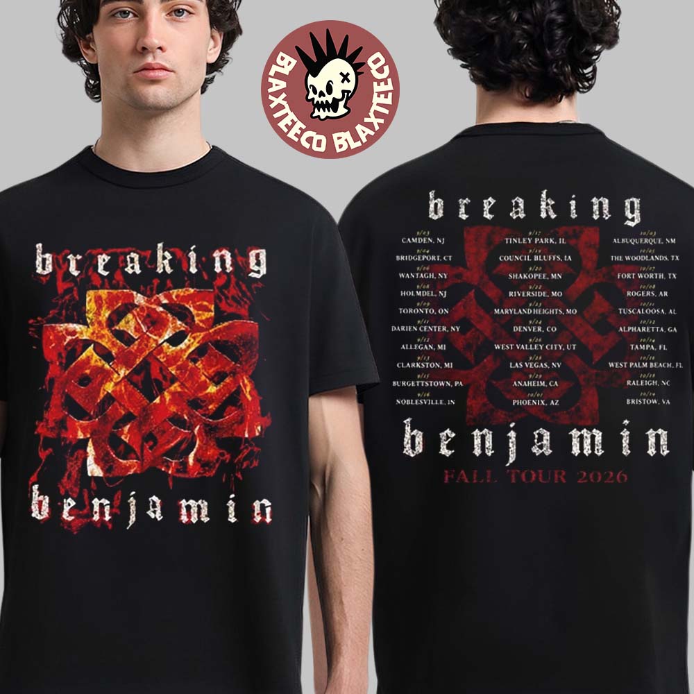 Breaking Benjamin Fall Tour 2026 North America Merch Flame Logo Two Sided T-Shirt Breaking Benjamin Fall Tour 2026 North America Merch Flame Logo Two Sided T-Shirt