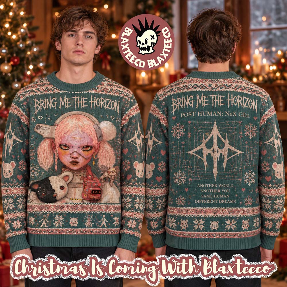 Bring Me The Horizon Post Human NeX Gen Album Celebration Knitted Christmas Ugly Sweater Bring Me The Horizon Post Human NeX Gen Album Celebration Knitted Christmas Ugly Sweater