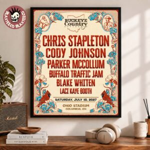 Buckeye Country Superfest 2027 Lineup In Columbus Ohio At Ohio Stadium On July 10 2027 Home Decor Poster Canvas