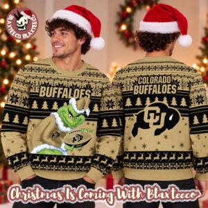 Colorado Buffaloes NCAA Grinch Stole The Ball Festive 2026 Christmas Ugly Sweater