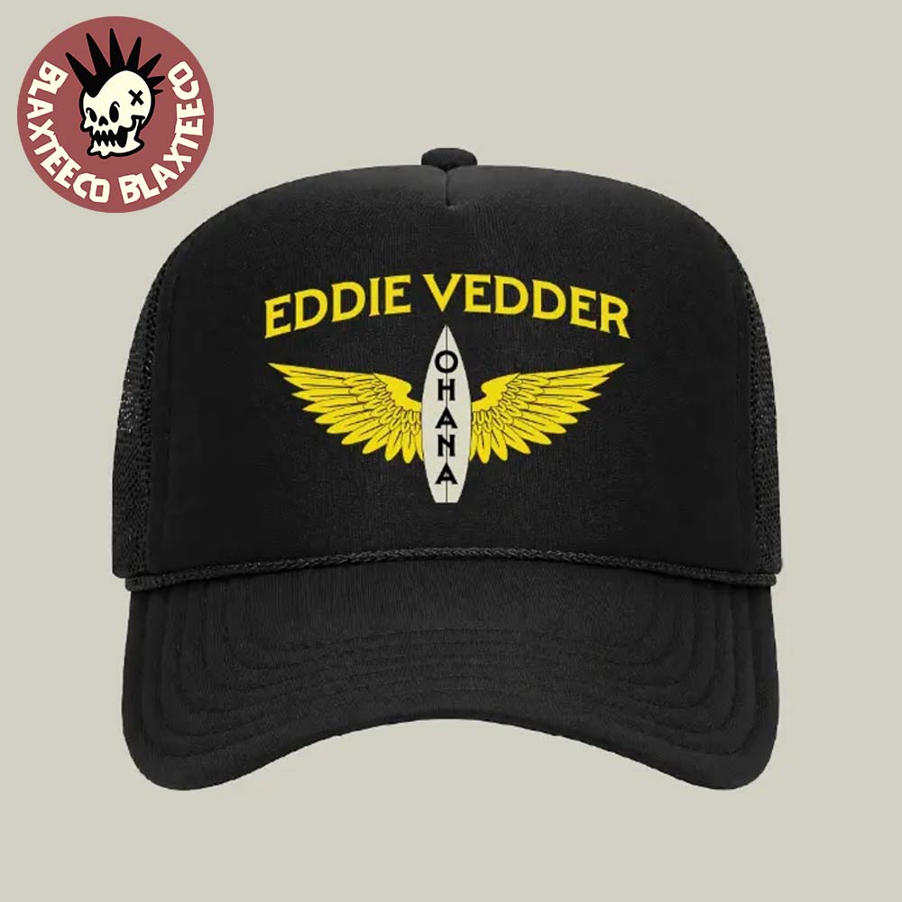 Eddie Vedder Ohana Festival 2026 Merch In Dana Point CA On September 25 2026 Wings Trucker Hat Eddie Vedder Ohana Festival 2026 Merch In Dana Point CA On September 25 2026 Wings Trucker Hat
