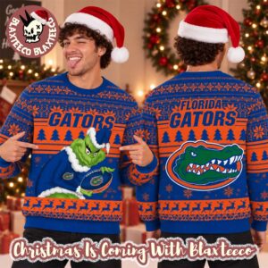 Florida Gators NCAA Grinch Stole The Ball Festive 2026 Christmas Ugly Sweater