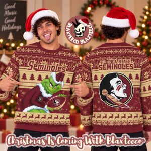 Florida State Seminoles NCAA Grinch Stole The Ball Festive 2026 Christmas Ugly Sweater