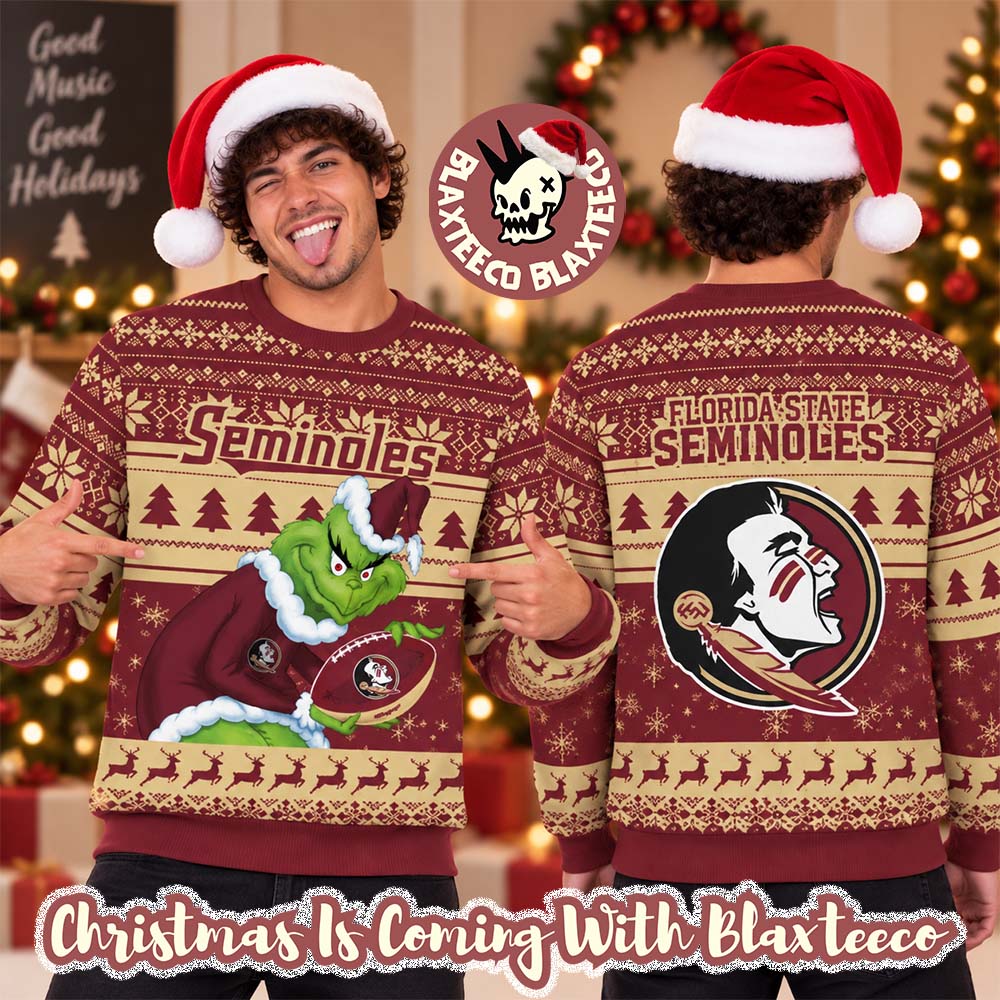 Florida State Seminoles NCAA Grinch Stole The Ball Festive 2026 Christmas Ugly Sweater Florida State Seminoles NCAA Grinch Stole The Ball Festive 2026 Christmas Ugly Sweater