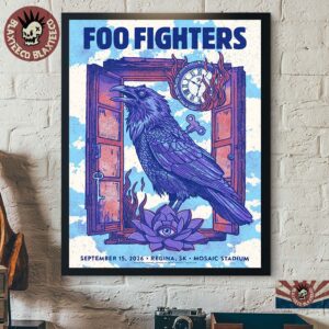 Foo Fighters Regina SK 2026 Event Poster Live At Mosaic Stadium On September 15 2026 Home Decor Poster Canvas
