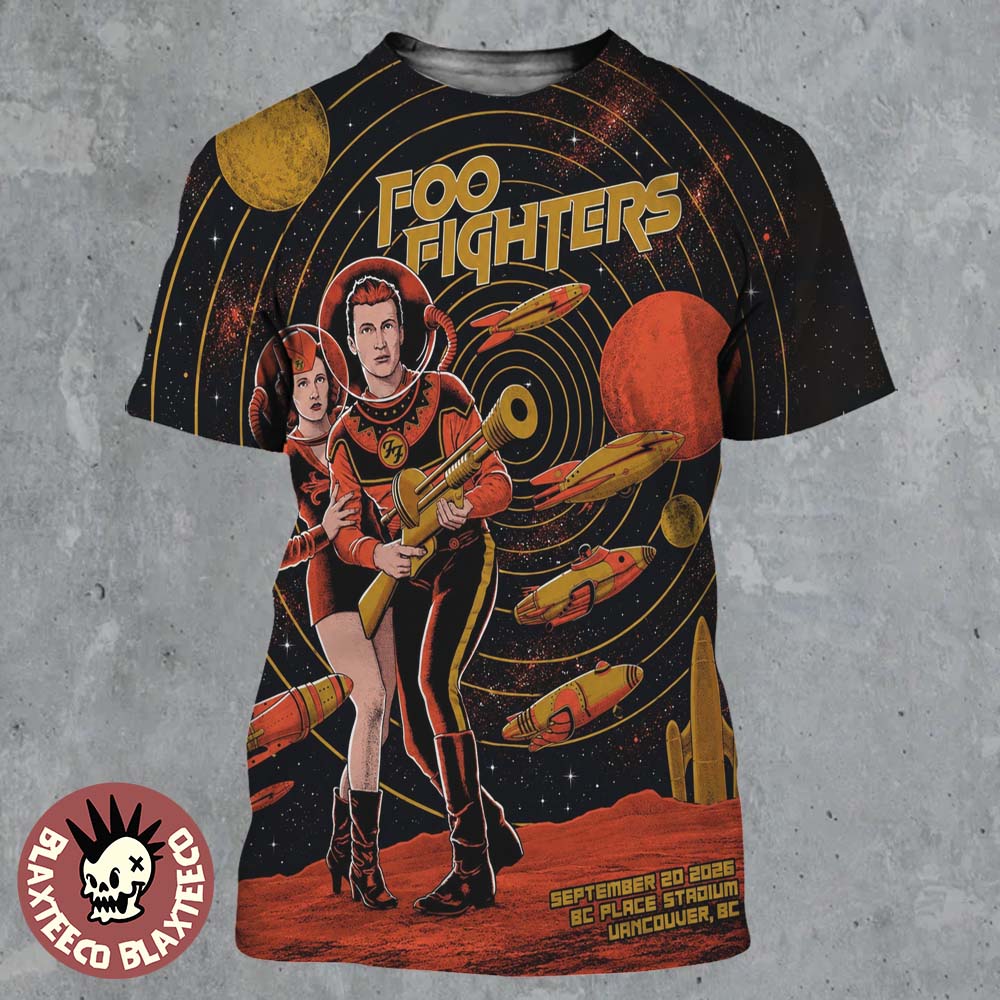 Foo Fighters Vancouver BC 2026 Event Poster Live At BC Place Stadium On September 20 2026 All Over Print Shirt Foo Fighters Vancouver BC 2026 Event Poster Live At BC Place Stadium On September 20 2026 All Over Print Shirt