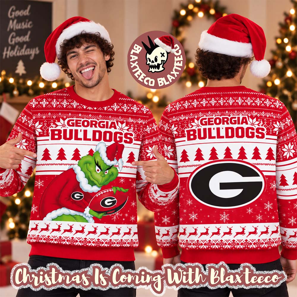 Georgia Bulldogs NCAA Grinch Stole The Ball Festive 2026 Christmas Ugly Sweater Georgia Bulldogs NCAA Grinch Stole The Ball Festive 2026 Christmas Ugly Sweater