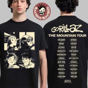 Gorillaz The Mountain Tour 2026 US And Canada Merch With Dates Back T-Shirt
