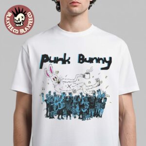 Green Day Punk Bunny Holding Coffee Cup White T-Shirt