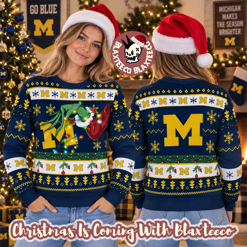 Grinch NCAA Michigan Wolverines Grinch Hand Holiday Gift 2026 Christmas Ugly Sweater Grinch NCAA Michigan Wolverines Grinch Hand Holiday Gift 2026 Christmas Ugly Sweater