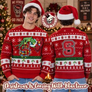 Grinch NCAA NC State Wolfpack Grinch Hand Holiday Gift 2026 Christmas Ugly Sweater
