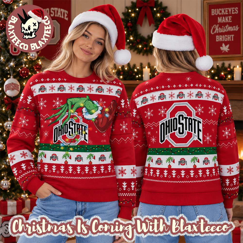 Grinch NCAA Ohio State Buckeyes Grinch Hand Holiday Gift 2026 Christmas Ugly Sweater Grinch NCAA Ohio State Buckeyes Grinch Hand Holiday Gift 2026 Christmas Ugly Sweater