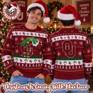 Grinch NCAA Oklahoma Sooners Grinch Hand Holiday Gift 2026 Christmas Ugly Sweater