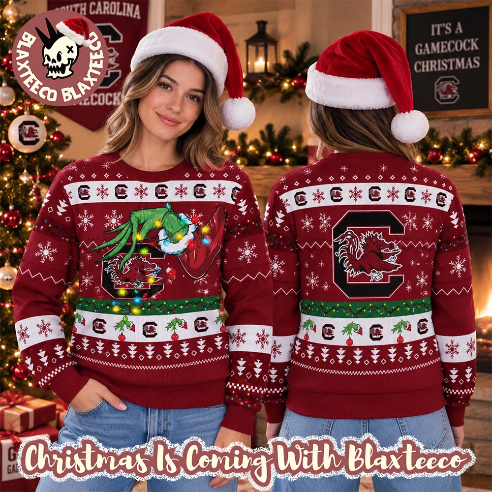 Grinch NCAA South Carolina Gamecocks Grinch Hand Holiday Gift 2026 Christmas Ugly Sweater Grinch NCAA South Carolina Gamecocks Grinch Hand Holiday Gift 2026 Christmas Ugly Sweater