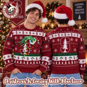 Grinch NCAA Stanford Cardinal Grinch Hand Holiday Gift 2026 Christmas Ugly Sweater