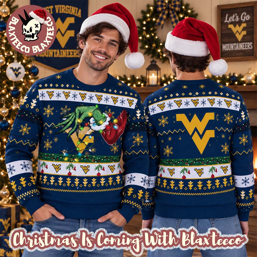 Grinch NCAA West Virginia Mountaineers Grinch Hand Holiday Gift 2026 Christmas Ugly Sweater Grinch NCAA West Virginia Mountaineers Grinch Hand Holiday Gift 2026 Christmas Ugly Sweater