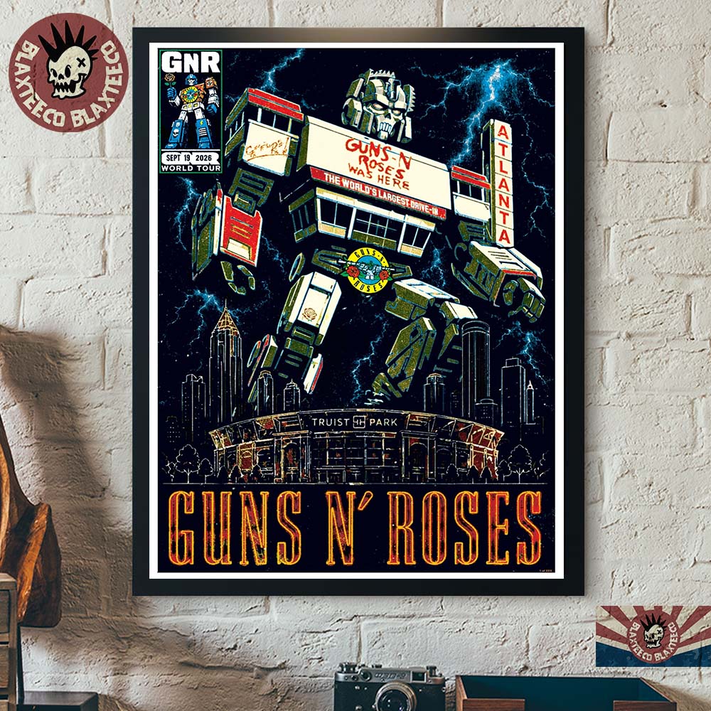 Guns N Roses Atlanta GA 2026 Event Poster Live At Truist Park On September 19 2026 The Megazord Home Decor Poster Canvas Guns N Roses Atlanta GA 2026 Event Poster Live At Truist Park On September 19 2026 The Megazord Home Decor Poster Canvas