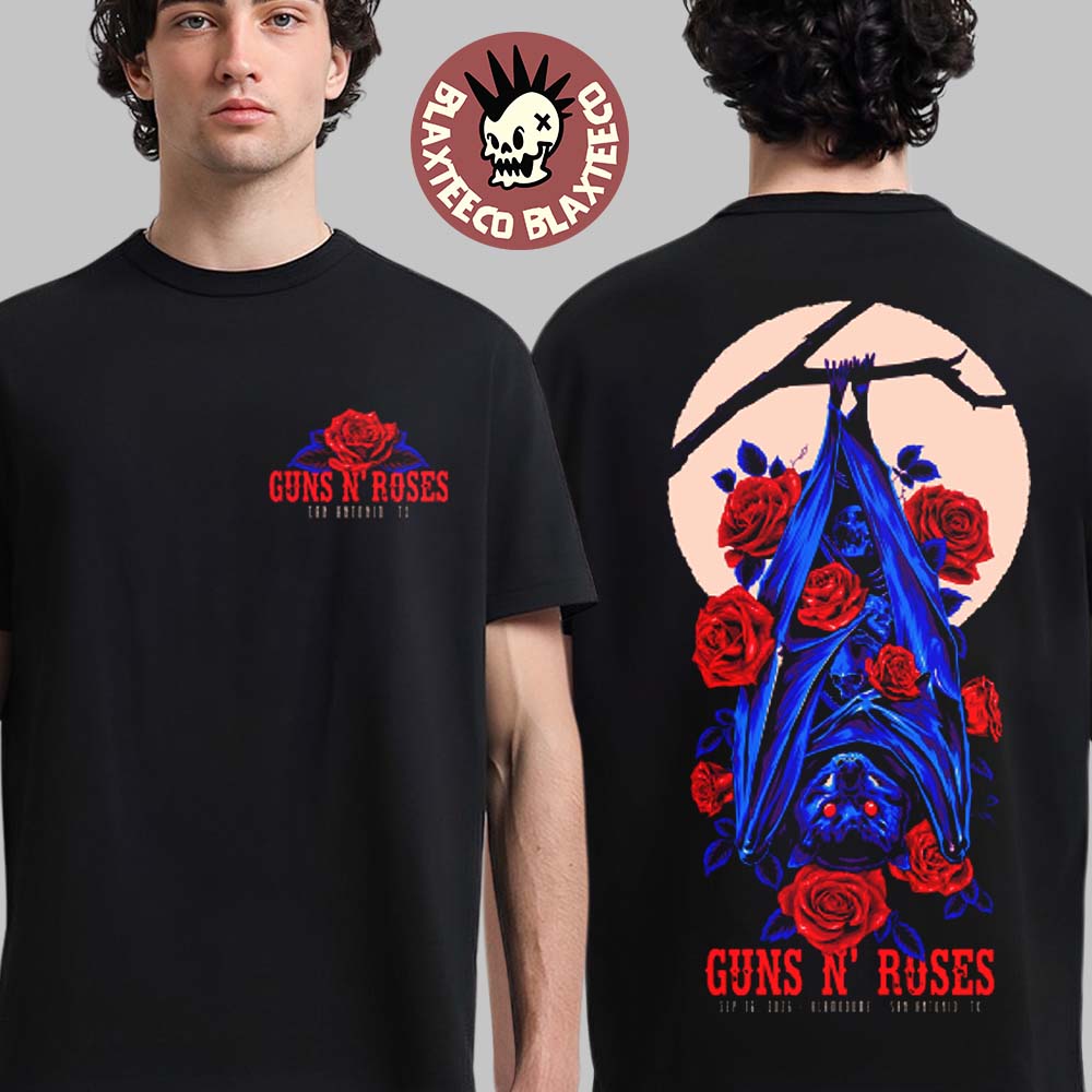Guns N Roses San Antonio TX 2026 Venue Tee Live At Alamodome On September 16 2026 Two Sided T-Shirt Guns N Roses San Antonio TX 2026 Venue Tee Live At Alamodome On September 16 2026 Two Sided T-Shirt