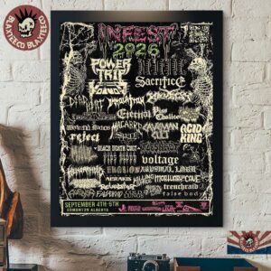 Infest 2026 Edmonton Canada September 4-6 2026 Full Lineup Home Decor Poster Canvas
