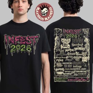 Infest 2026 Edmonton Canada September 4-6 2026 Logo With Lineup Two Sided T-Shirt