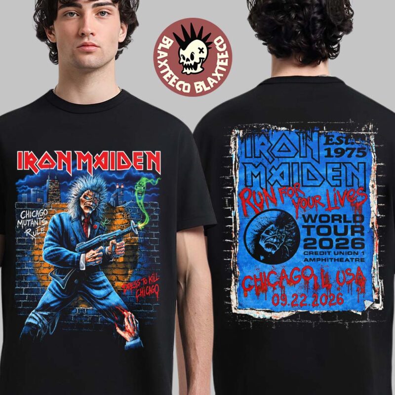 Iron Maiden Chicago IL 2026 Event Tee Live At Credit Union 1 Amphitheatre On September 22 2026 The Thug Eddie T Shirt