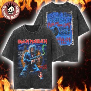 Iron Maiden Chicago IL 2026 Event Tee Live At Credit Union 1 Amphitheatre On September 22 2026 Vintage Washed Tee