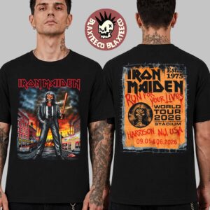 Iron Maiden Harrison NJ 2026 Event Tee Live At Sports Illustrated Stadium On September 5 6 2026 Eddie The Gangster Two Sided T-Shirt