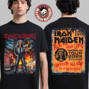 Iron Maiden Harrison New Jersey 2026 Tour Exclusive Event Tee At Sports Illustrated Stadium On September 5 6 2026 Eddie The Gangster T Shirt