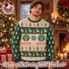 Jagermeister Deer Big Logo Snowflakes And Pine Tree In Red And Green Christmas Holiday Ugly Sweater