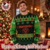Jagermeister Reindeer Bottle Signature Green And Orange Christmas Ugly Sweater