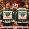 Jagermeister Snowflakes And Pine Tree In Orange And Black For Lovers Christmas Ugly Sweater