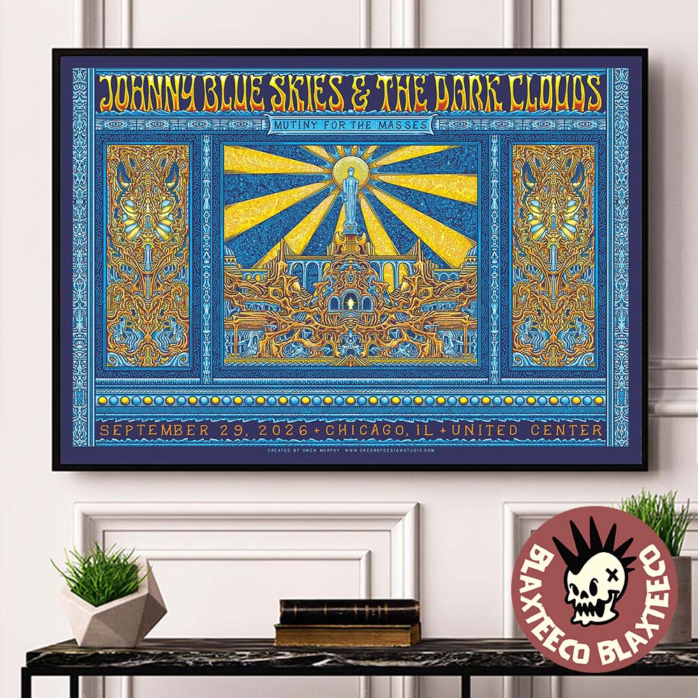 Johnny Blue Skies And The Dark Clouds Chicago IL 2026 Show Poster At United Center On September 29 2026 Johnny Blue Skies And The Dark Clouds Chicago IL 2026 Show Poster At United Center On September 29 2026