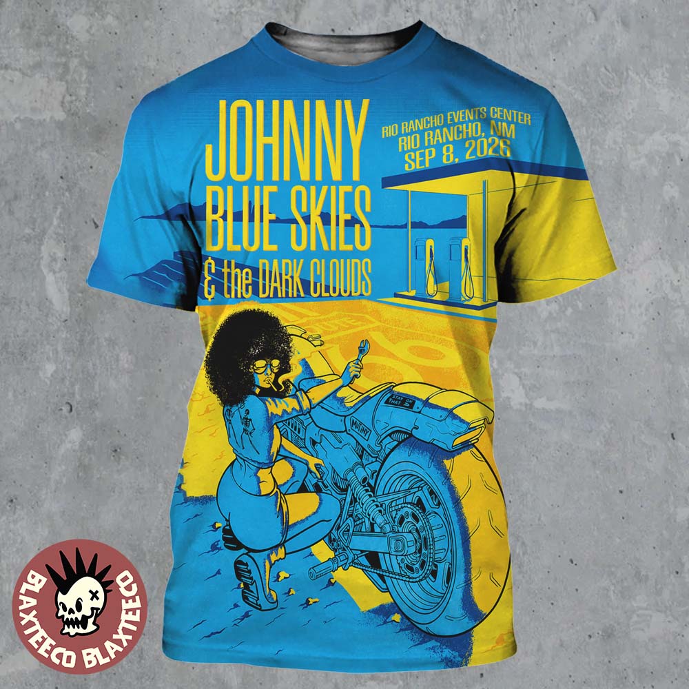 Johnny Blue Skies And The Dark Clouds Rio Rancho NM 2026 Event Poster Live At Rio Rancho Events Center Sep 8 2026 3D Shirt Johnny Blue Skies And The Dark Clouds Rio Rancho NM 2026 Event Poster Live At Rio Rancho Events Center Sep 8 2026 3D Shirt