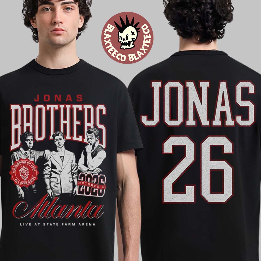 Jonas Brothers Atlanta GA City Tee 2026 Live At State Farm Arena October 8 2026 Two Sided T-Shirt Jonas Brothers Atlanta GA City Tee 2026 Live At State Farm Arena October 8 2026 Two Sided T-Shirt