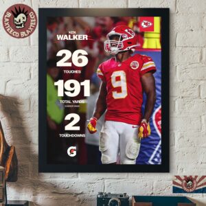 Kenneth Walker Kansas City Chiefs K9’s Kingdom Debut Game 2026 Stats Home Decor Poster Canvas