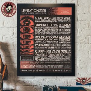 Levitation 2026 Festival Full Lineup In Austin Texas On September 10-13 2026 Home Decor Poster Canvas