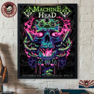 Machine Head Des Monies IA 2026 Event Poster Live At Wooly’s On September 15 2026 Home Decor Poster Canvas